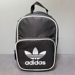 Adidas Insulated Black Lunch Bag White Logo Piping Pockets Handle